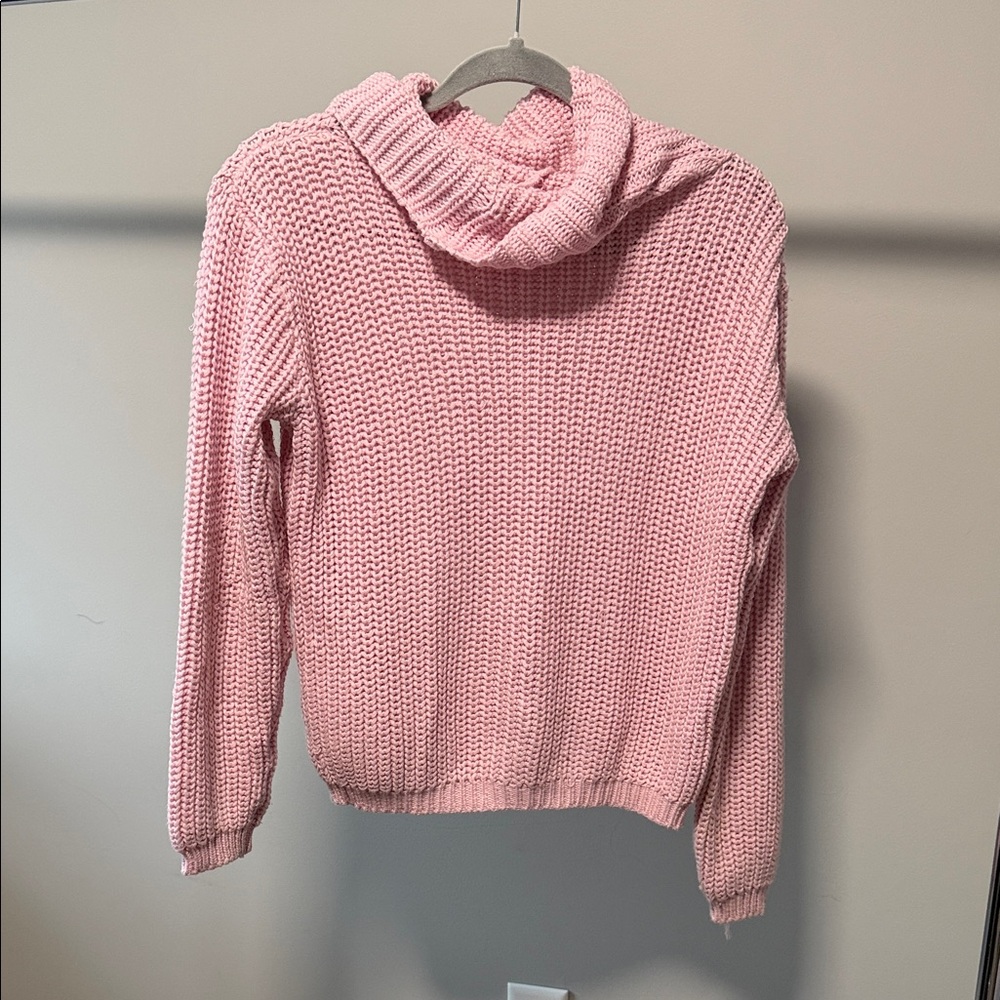 Cozy Pink Cowl Neck Sweater